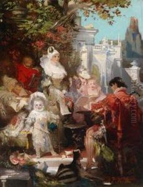 Courtly Entertainment Oil Painting by Hans Schlimarski