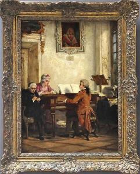 Klavierkonzert Oil Painting by Carl Schlosser