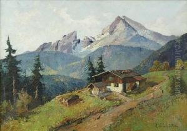 Pejzaz Alpejski Oil Painting by C. Schluter