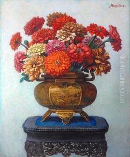 Still Life Oil Painting by Herbert Gustave Schmalz