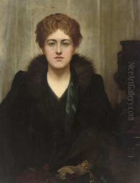 Portrait Of Julia Margaret Oil Painting by Herbert Gustave Schmalz