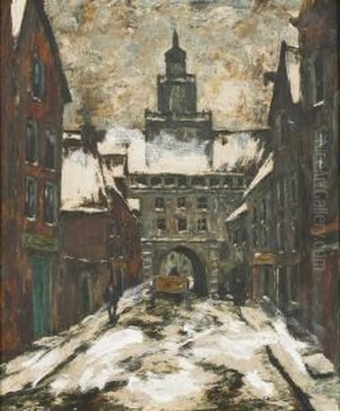 Winterlichestadtansicht Oil Painting by Wilhelm Schmetz