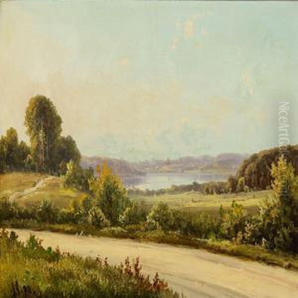 Danish Summerlandscape Oil Painting by Alexander Schmidt