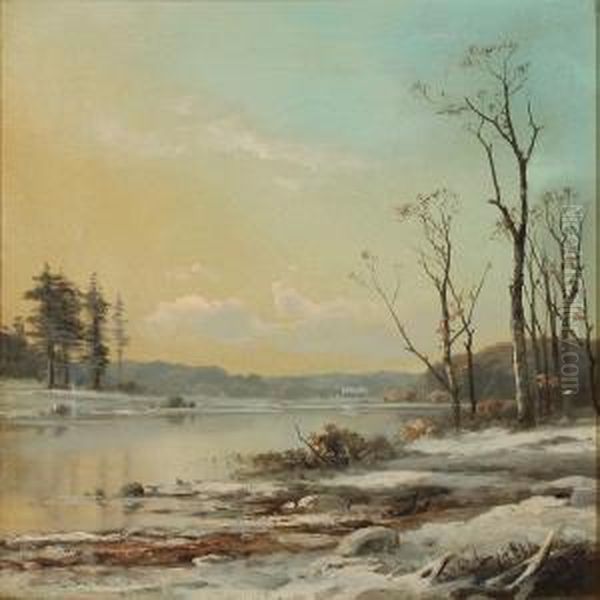 Winterscape Oil Painting by Alexander Schmidt