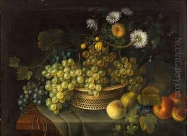 Nature Morte Aux Raisins Oil Painting by Fritz Schmidt