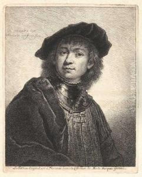 Portratdarstellungen Nach Rembrandt Oil Painting by Georg Friedrich Schmidt