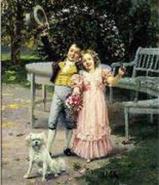 Le Jeu D'enfants Oil Painting by Hans W. Schmidt