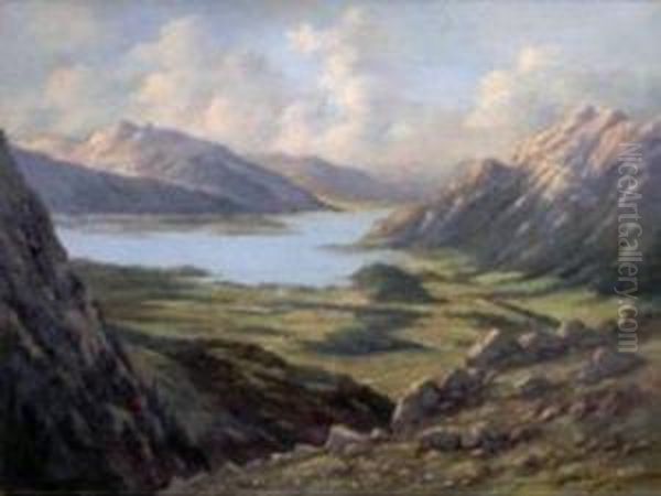 Lac De Montagne Oil Painting by Hermann Schmidt