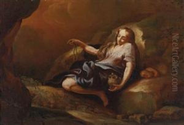 The Penitent Magdalene Oil On Canvas Oil Painting by Martin Johann Schmidt