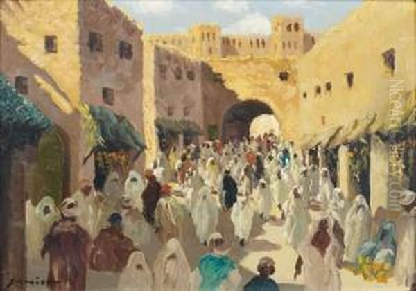 La Porte De Marrakech Oil Painting by Max Schmidt