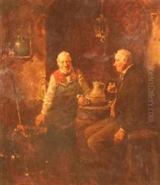 Bei Der Weinprobe Oil Painting by Hermann Schmidtmann