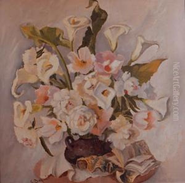 Le Bouquet Oil Painting by B. Schmit