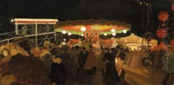 The Fairground Oil Painting by Antoine Guillaume Schmitz