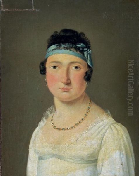 Portrait Presume D'adelaide Biblis Salmon De La Frenaye Oil Painting by L. Schmitz