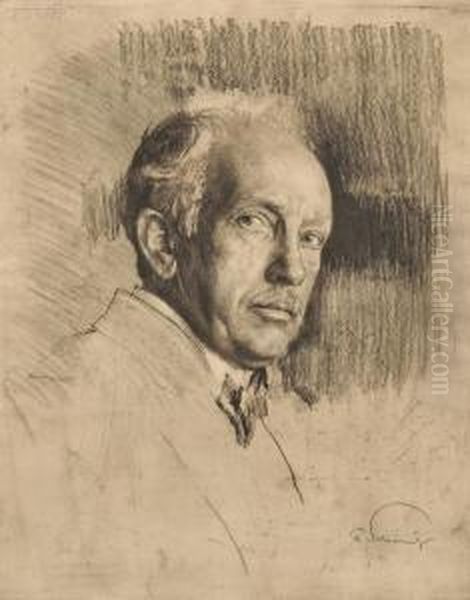 Richard Strauss Oil Painting by Ferdinand Schmutzer