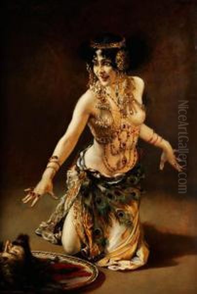 Der Tanz Der Salome Oil Painting by Leopold Schmutzler