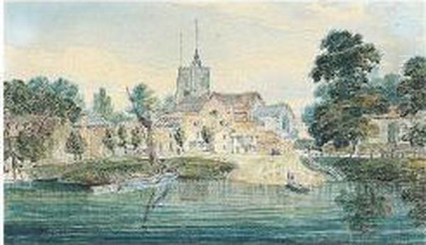 View Of Chiswick Ferry Oil Painting by Robert Blemmell Schnebbelie