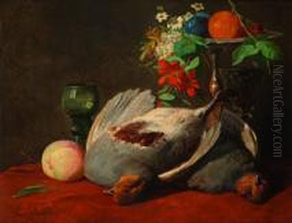 Nature Morte Aux Oiseaux Oil Painting by Luc Schnefels