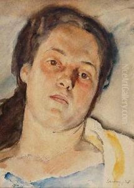 Portrait Einer Jungenfrau Oil Painting by Hugo Ernst Schnegg