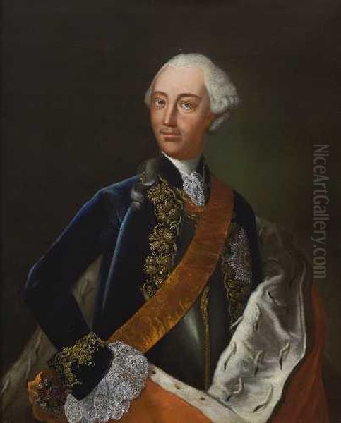 Christian Friedrich Carl Alexander Markgraf Zu Brandenburg-ansbach Oil Painting by Johann Leonhard Schneider