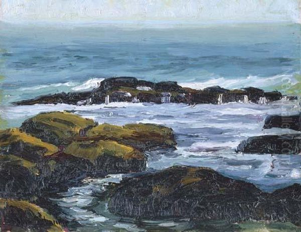 California Seascape Oil Painting by Otto Henry Schneider