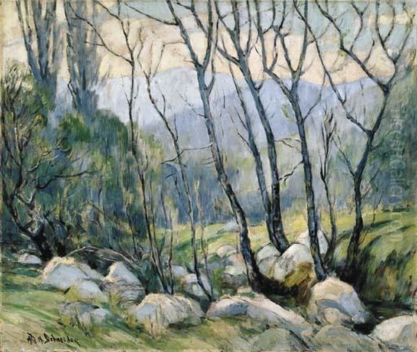 Spring Landscape Oil Painting by Otto Henry Schneider