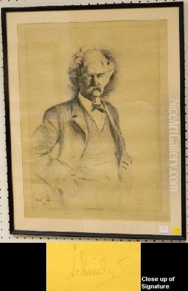 Mark Twain (samuel L. Clemens) Oil Painting by Otto J. Schneider