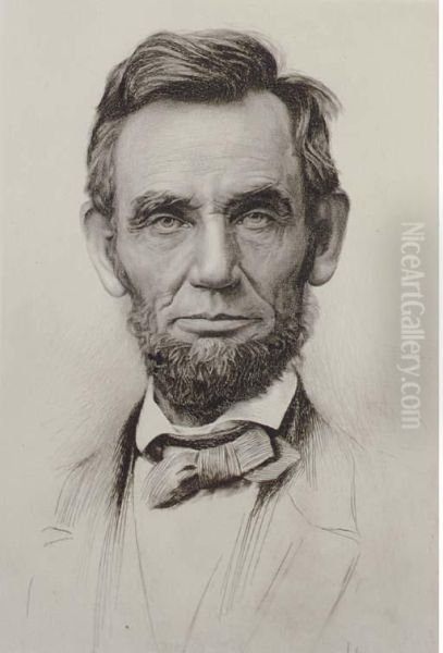 Portrait Of Lincoln Oil Painting by Otto J. Schneider