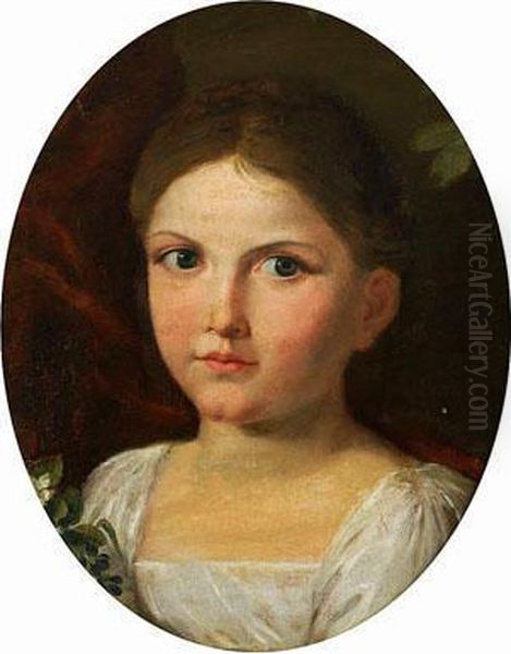 Fruhbiedermeierportraits Zweier Madchen Der Familie Weinrich Oil Painting by Hans Veit Friedrich Schnorr von Carolsfeld