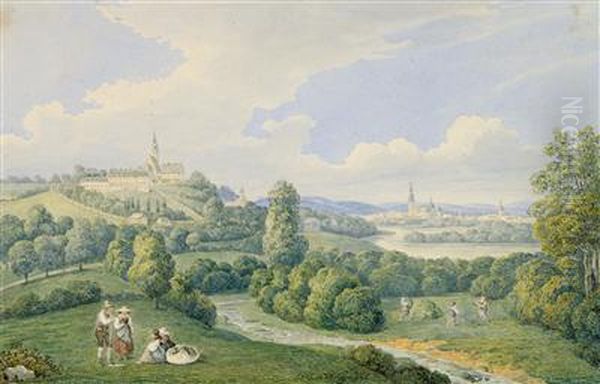 Motiv Bei Graz(?) Oil Painting by Johann Nepomuk Schodlberger