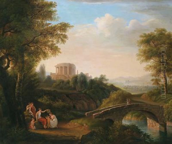 Paesaggio Classico Oil Painting by Johann Nepomuk Schodlberger