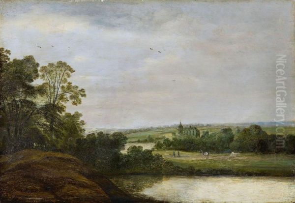 Weite Seelandschaft. Oil Painting by Johannes Pietersz. Schoeff