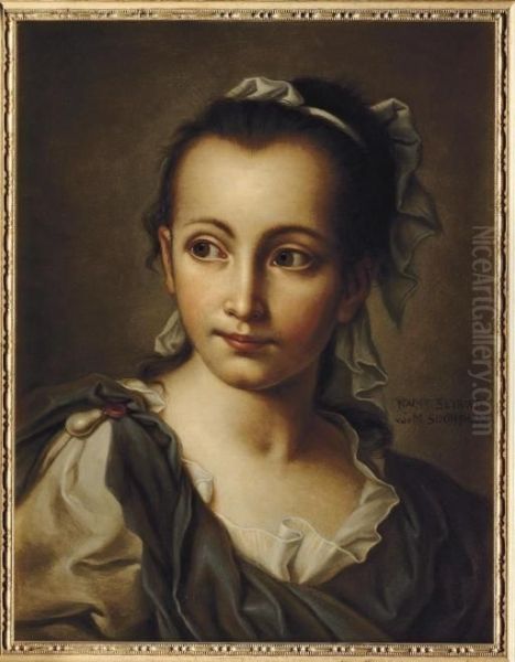 Portrait Of The Artist's Daughter, Bust-length, In Roman Dress Oil Painting by Maria Schoffman