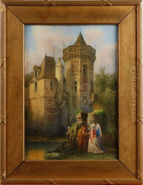 Motiv Fran Loire Oil Painting by Fredrik Wilhelm Scholander