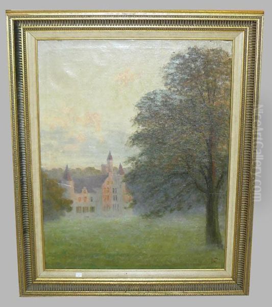 Chateau De St Aldegonde , Bornem Oil Painting by Arthur Schon