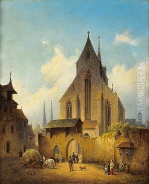 Am Kirchenplatz Oil Painting by Heinrich Schonfeld