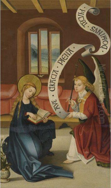 The Annunciation To The Virgin Oil Painting by Ludwig Schongauer