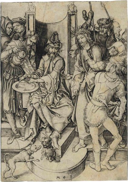 Christ Before Pilate, From: The Passion Oil Painting by Martin Schongauer