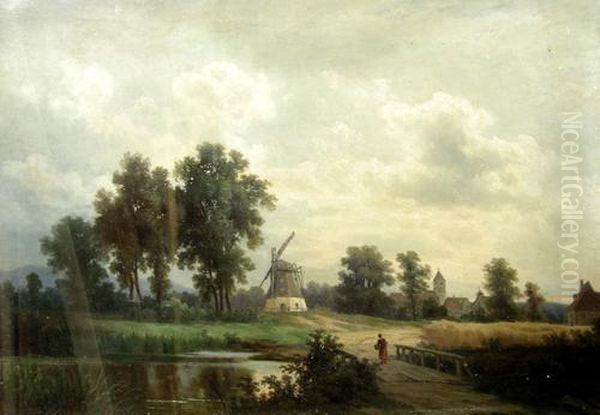 Schlesische Landschaft Oil Painting by Julius Schonrock