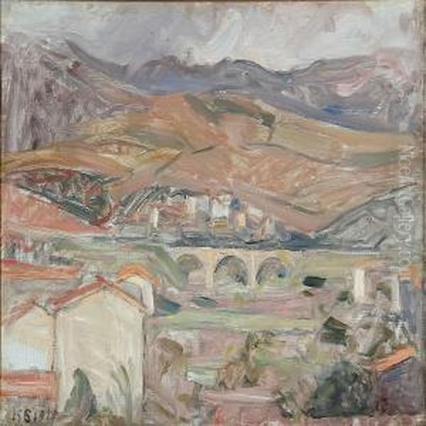 A View At Vienne Banguli, Pyrenees Oil Painting by Carl Schou