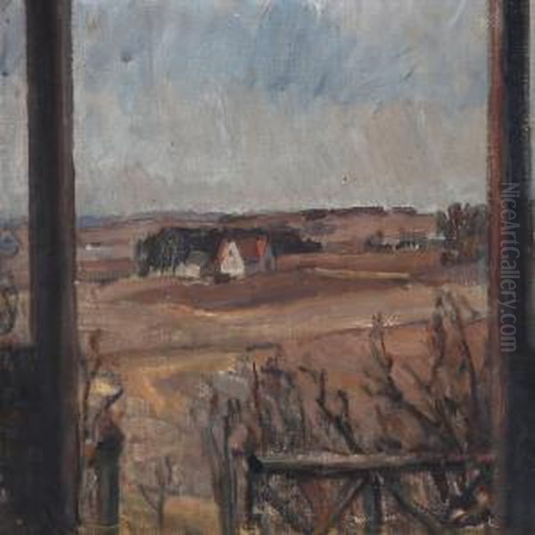 View From Karl Schou's Summer House Between Selskov And Gribskov Near Hillerod Oil Painting by Carl Schou