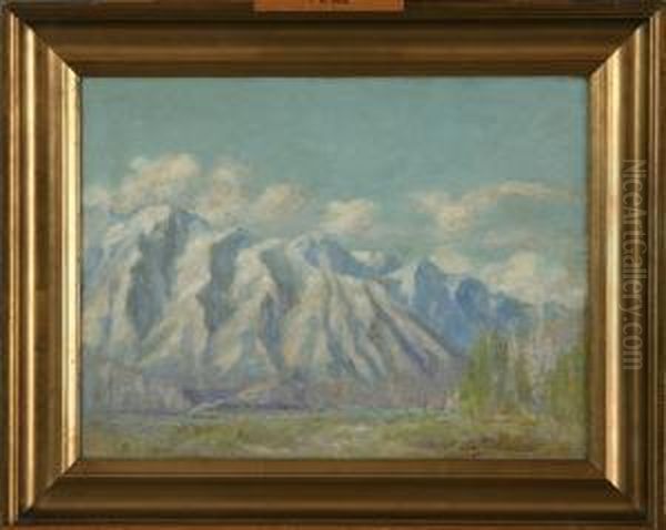 Poul Schouboe: Landscape With Mountains In South America. Signed Pablo Schouboe Oil Painting by Pablo Schouboe