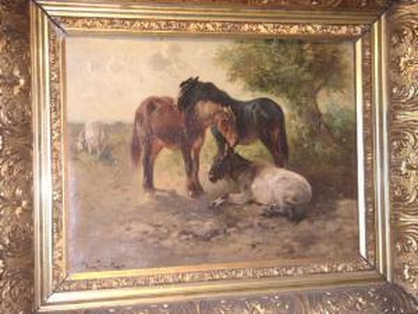 Chevaux Oil Painting by Henry M. Schouten