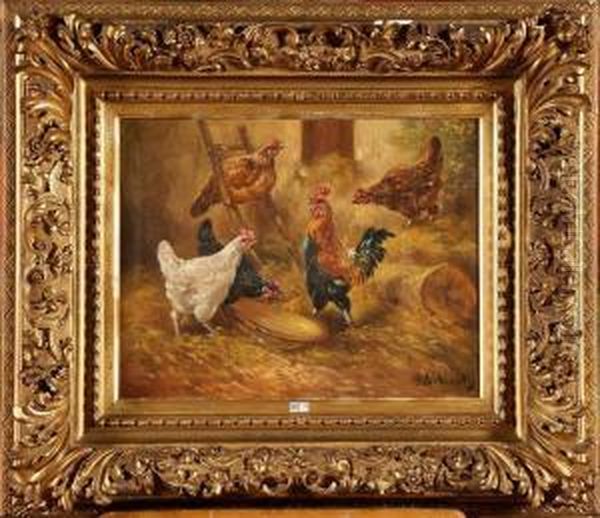 Coq Et Poules Oil Painting by Paul Schouten