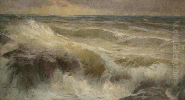 The Sea Oil Painting by Emil Schovanek