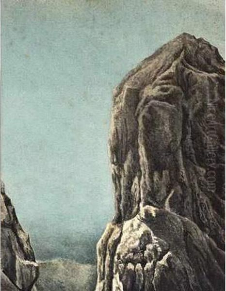 La Cima Della Madona, Dolomites. Oil Painting by Frantz Schrader