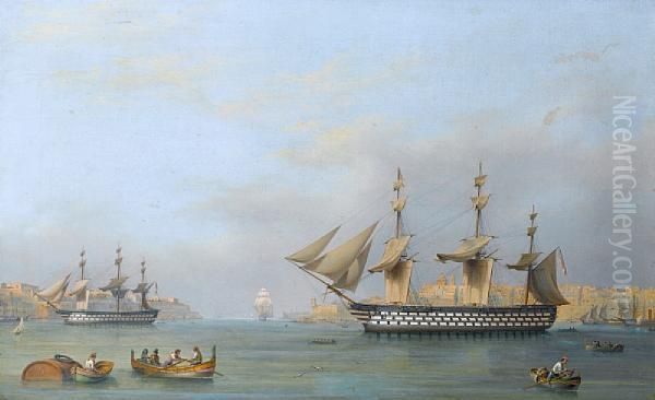 Hms Oil Painting by Giovanni Jean Schranz