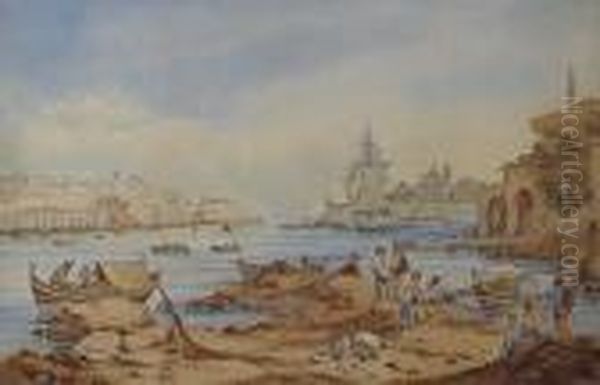 Grand Harbour, Valetta Oil Painting by Johann Schranz