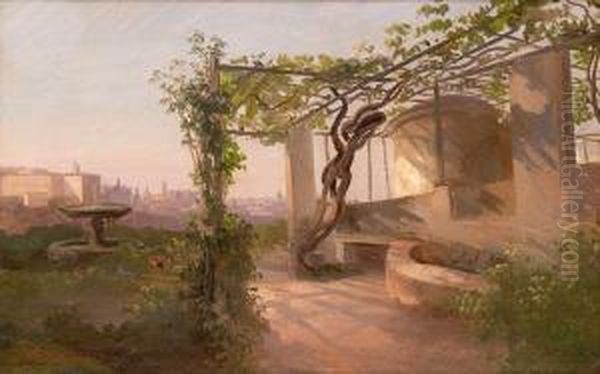 Veduta Di Roma Da Villa Malta Oil Painting by Peter Conrad Schreiber