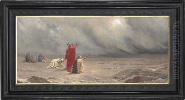 Prayer In The Desert Oil Painting by Peter Conrad Schreiber